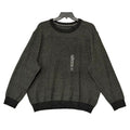Perry Ellis Sweater Men's 2X Big & Tall Yarn Herringbone Crew Neck Black