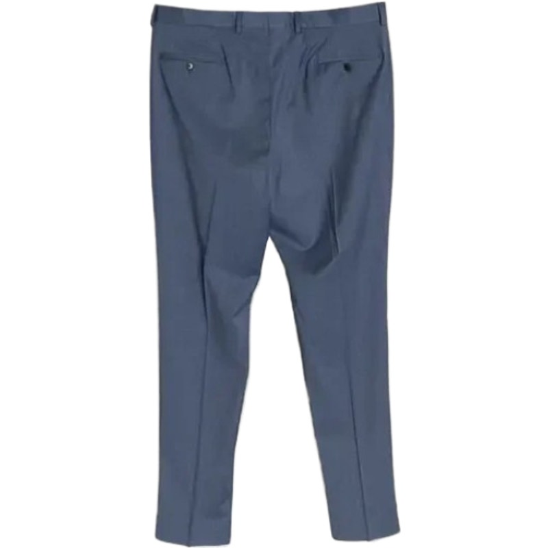 Armani Exchange Dress Pant Men's 30W Flat Front Raw Hem Stretch Wool Blue