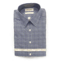 Roundtree & Yorke Shirt Men's 14.5 33 Fitted Cotton Twill Blue Plaid