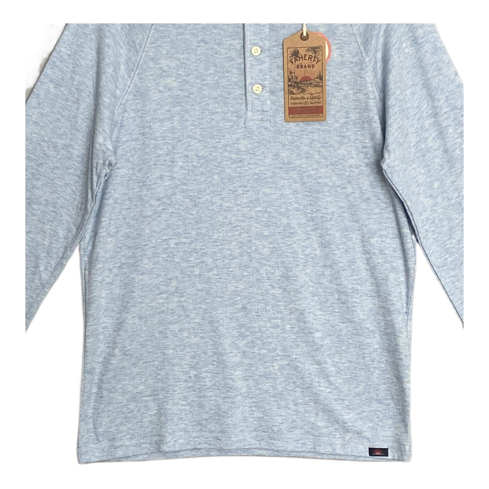 Faherty Cloud Cotton Tee Men's Small Crew Tee Pima Cotton Light Blue Heather