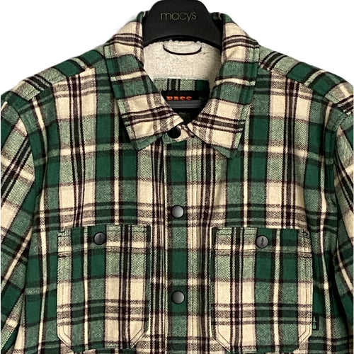 Bass Outdoors Men's Large Sherpa-Lined Jacket Green Plaid