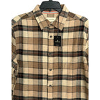 The Normal Brand Shirt Men's Medium Long Sleeve Soft Flannel Mink Plaid