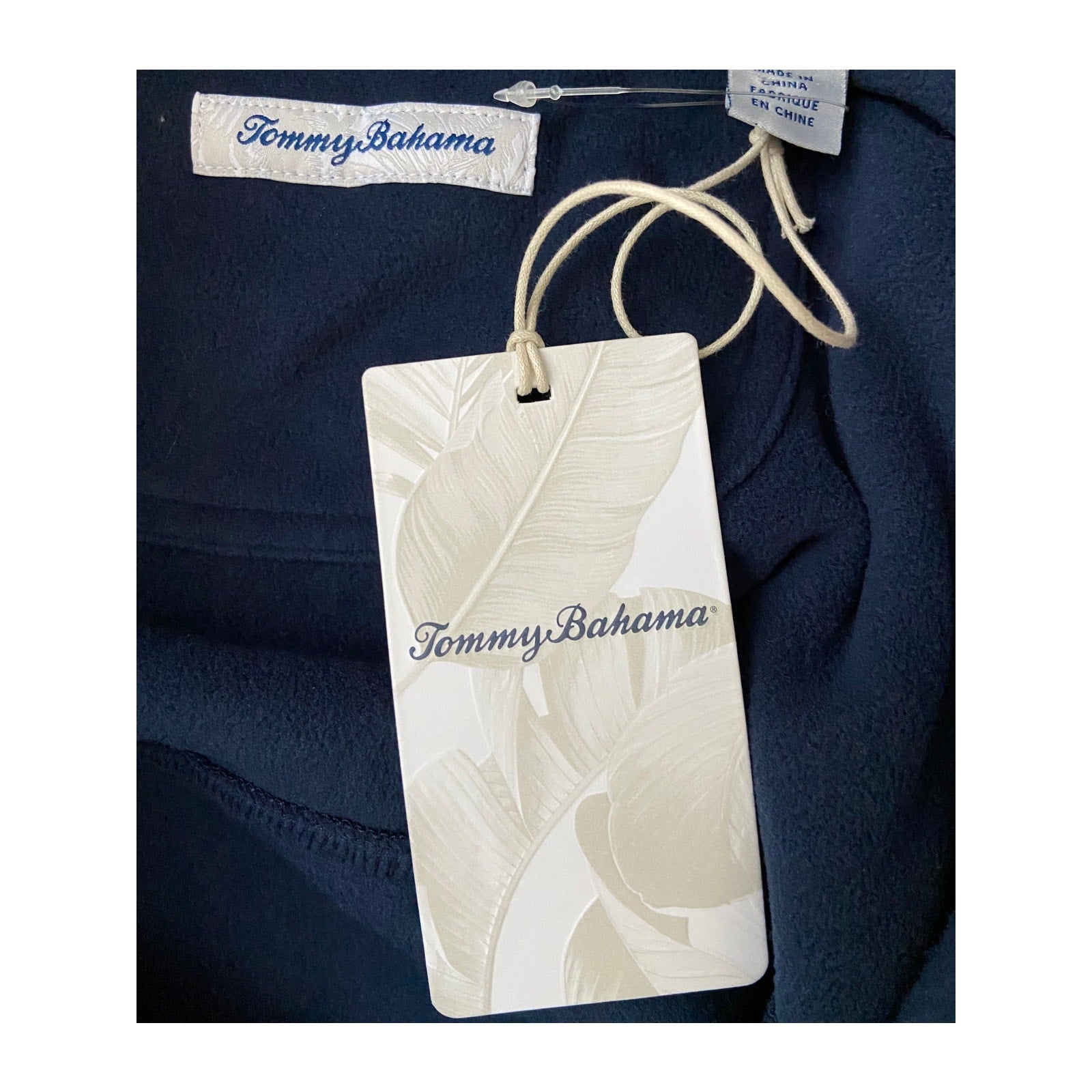 Tommy Bahama Sweatshirt Men's Medium Field Runner Half-Snap Mock-Neck Blue