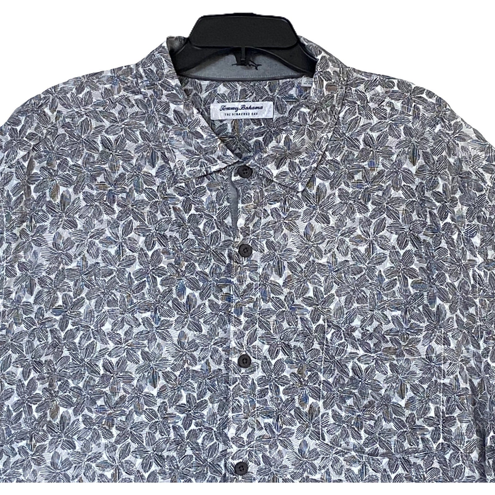 Tommy Bahama Shirt Men's 2XLT Big & Tall "Veracruz Cay" Sand Dollar Black