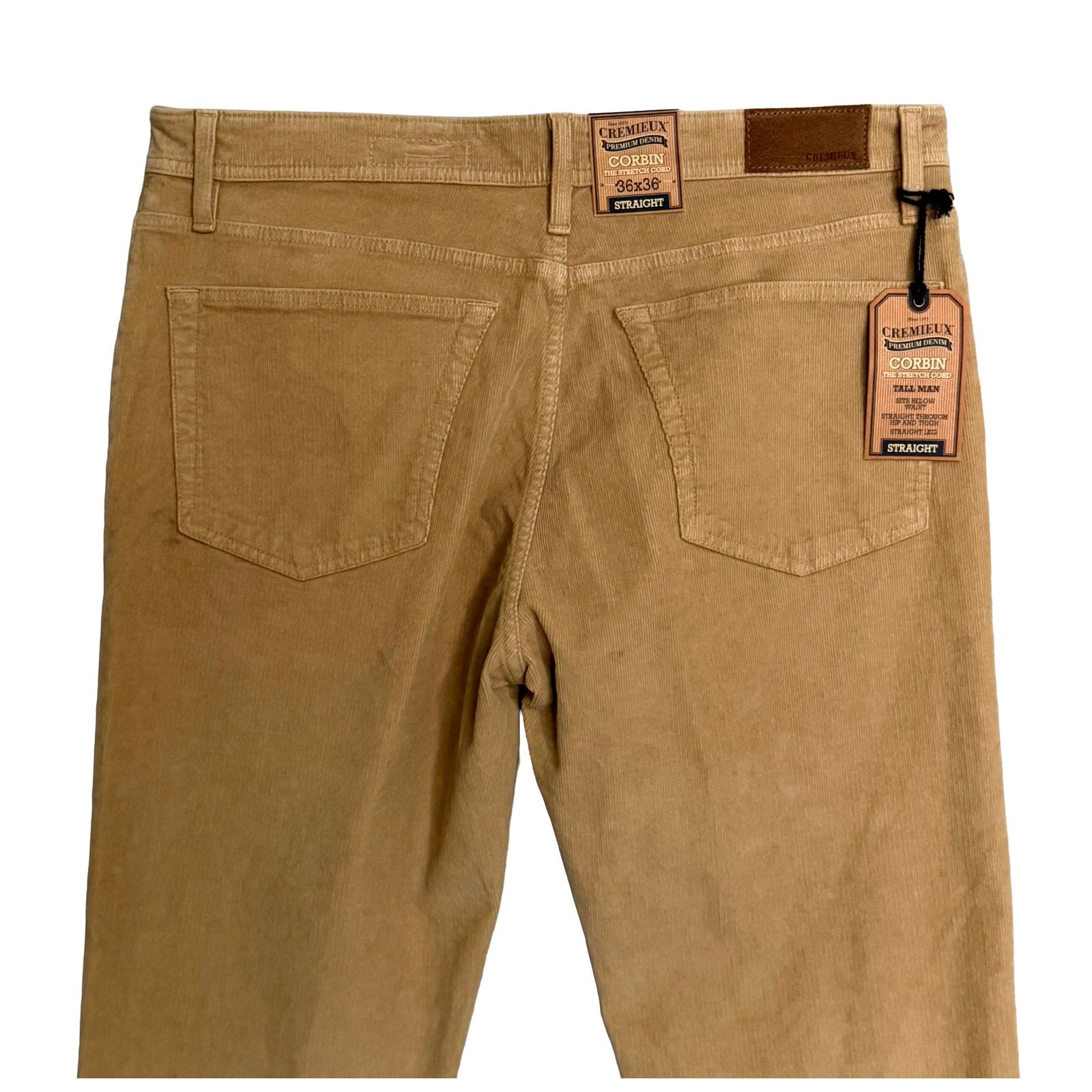Daniel Cremieux Corduroy Pants Men's 36"x36" Straight Fit Stretch Wheat