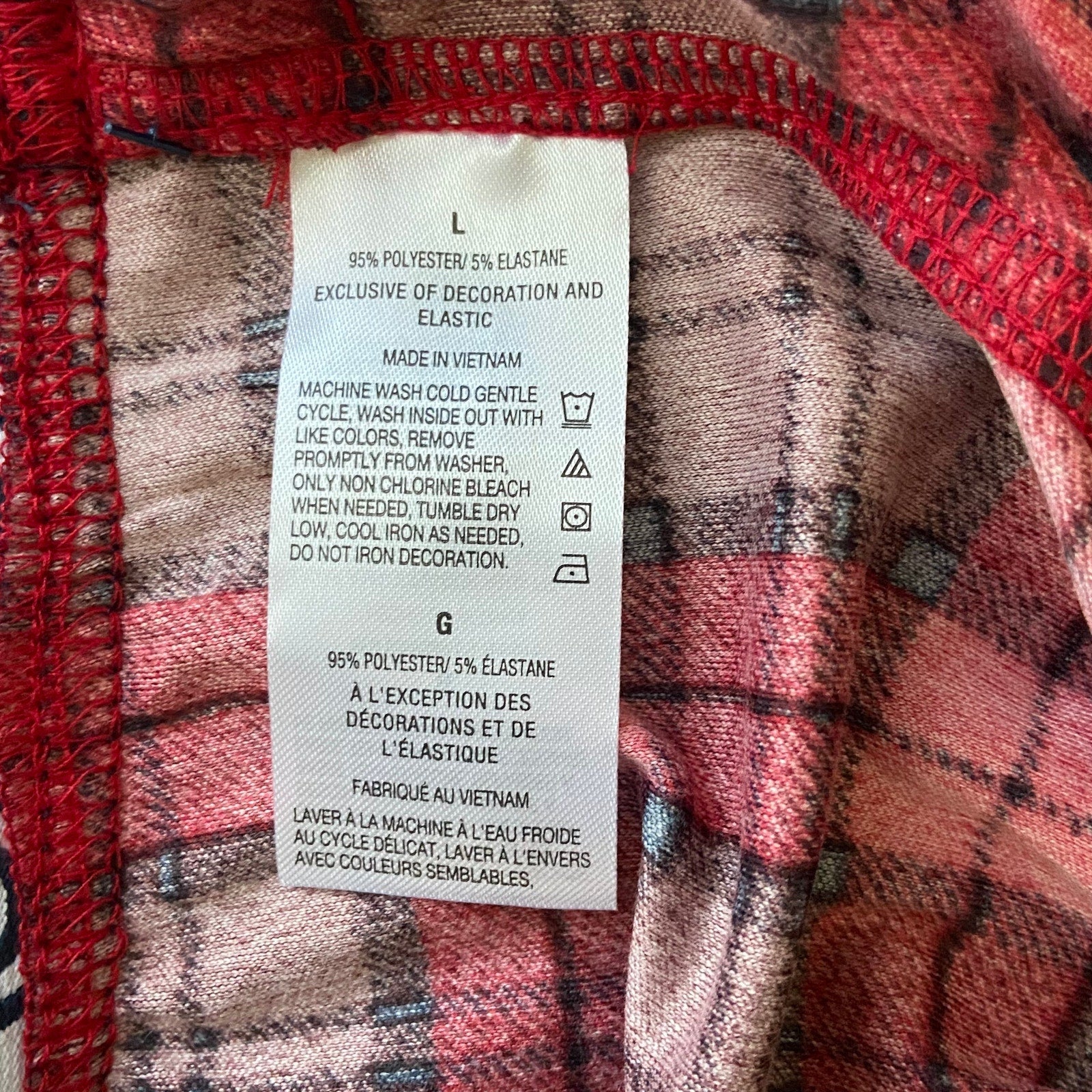 Nautica Sleep Pant Men's Large RestLuxe Elastic Waist Pockets Red/Black Check