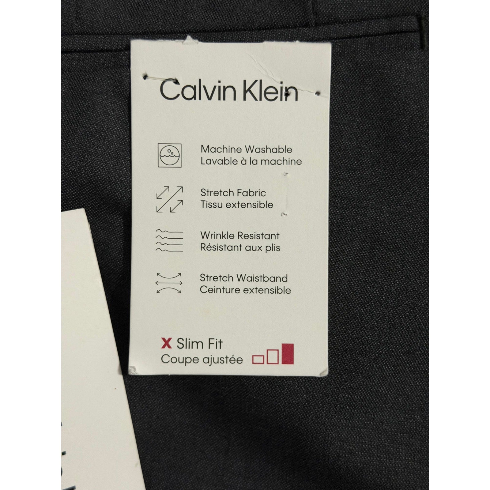 Calvin Klein Dress Pants Men's 32"x30" Slim Fit Flat Front Stretch Dark Gray