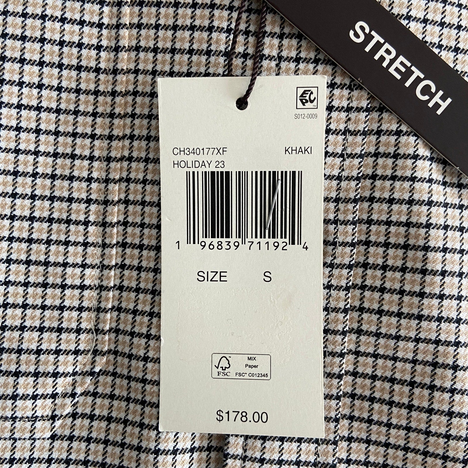 Michael Kors Shirt Men's Small Button-Up Shirt Slim Fit Dual Pockets Khaki