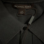 Michael Kors Polo Shirt Men's Large Short Sleeve Knit Cotton Black