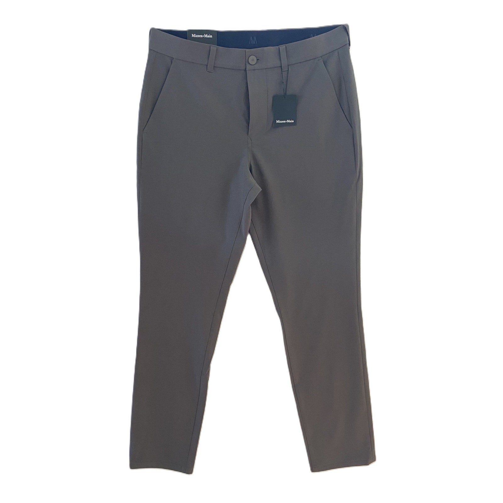 Mizzen+Main Pants Men's 32x30 Helmsman Chino Pant Slim Fit Charcoal