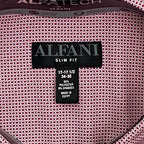 Alfani Dress Shirt Men's XL 17-17.5 34/35 Slim Fit Rose & White Geo Print