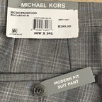 Michael Kors Suit Pants Men's 36x34 Modern Fit Wool Blend Lt Grey/Blue Check