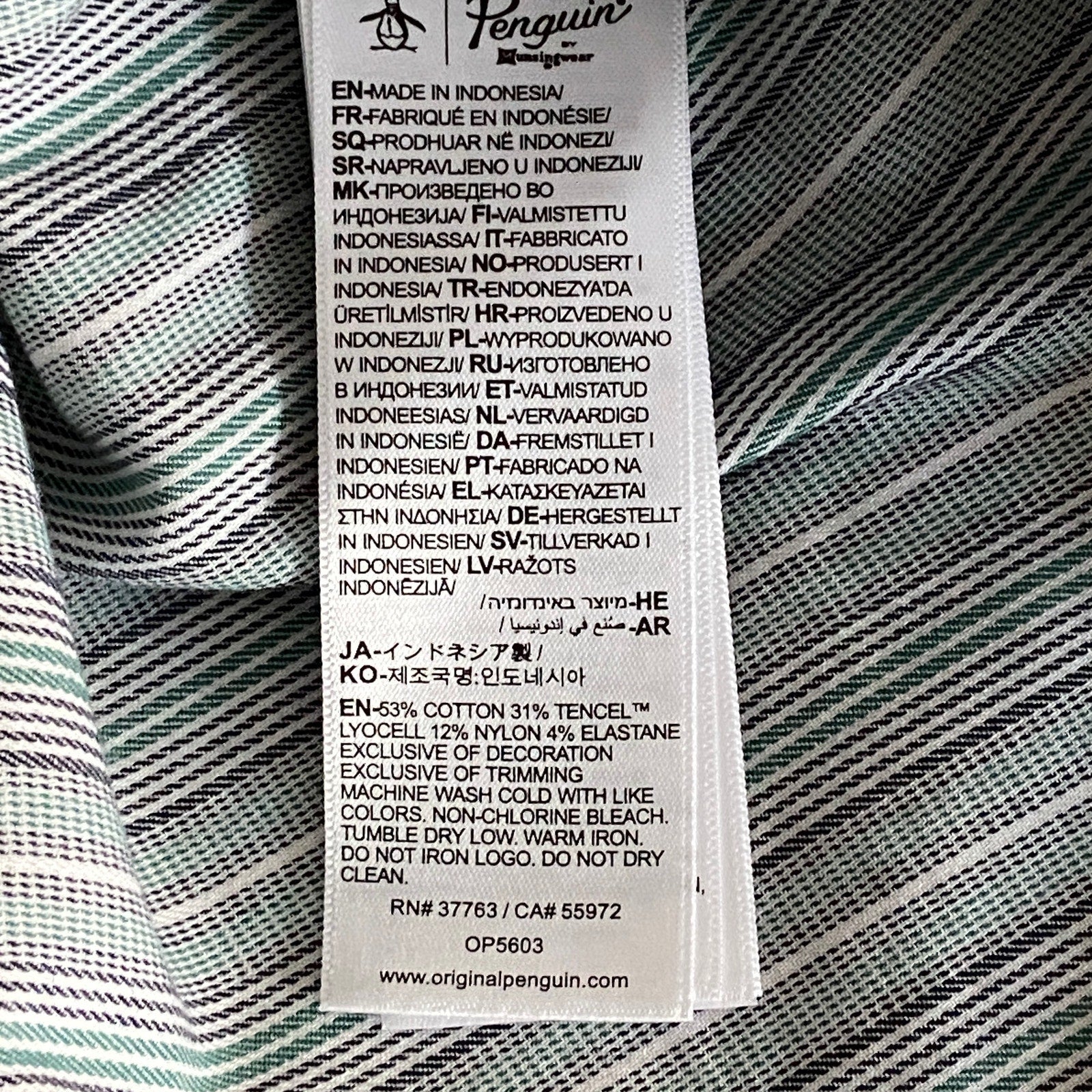 Original Penguin Shirt Men's Small Button-Down Shirt Multicolor Stripe