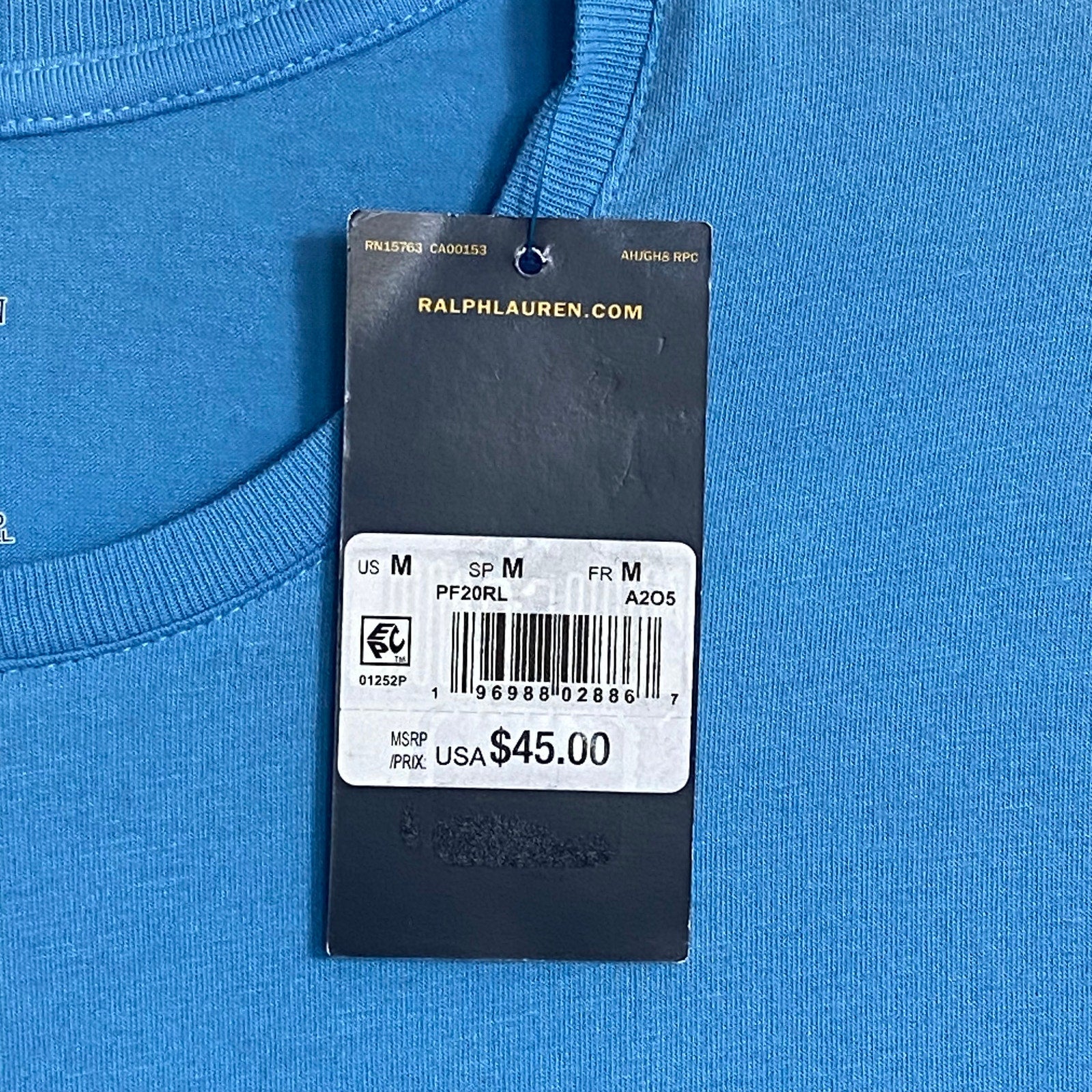 Polo Ralph Lauren T-Shirt Men's Medium "Polo Beach Club" Crew Neck Blue