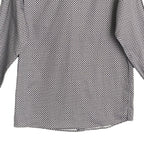 Visconti Black Men's Small Button Up Shirt Geometric Print Bark Stretch