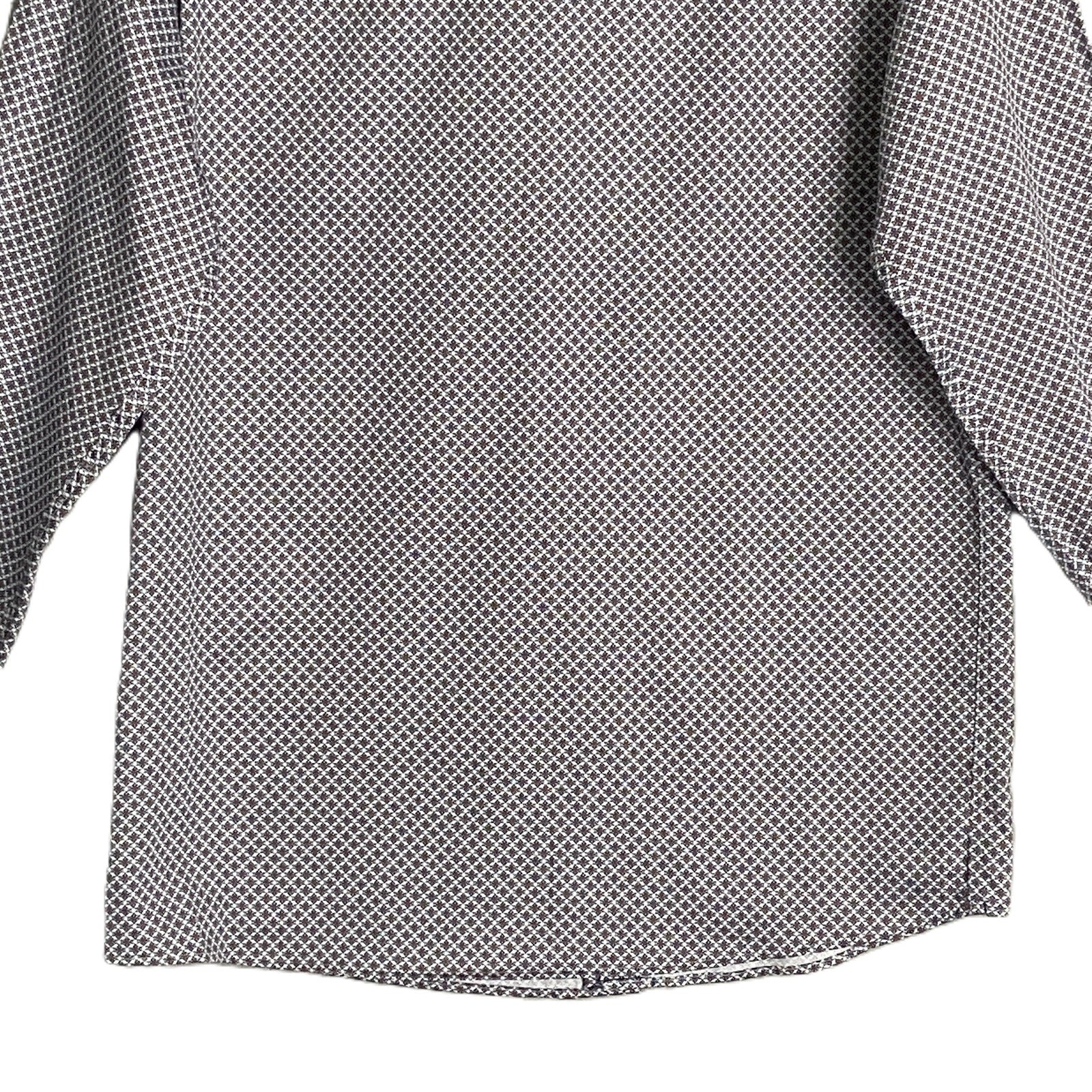 Visconti Black Men's Small Button Up Shirt Geometric Print Bark Stretch