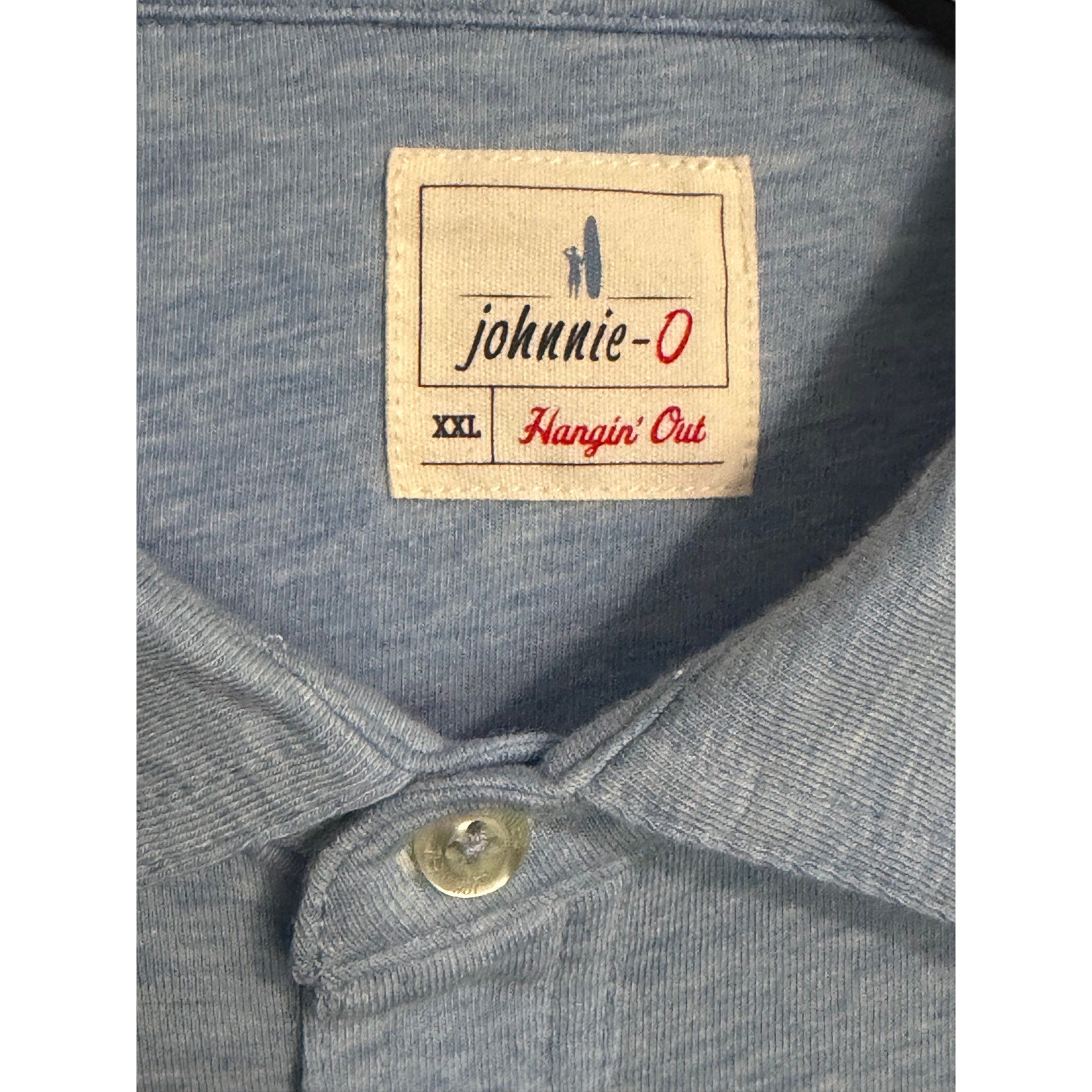 Johnnie-O Polo Shirt Men's XXL Short Sleeve Stretch Fabric Blue Heather