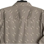 Alfani Dress Shirt Men's Medium Button-Up Long Sleeve Cotton Taupe Geo Print