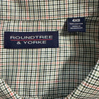 Roundtree & Yorke Oxford Dress Shirt Men's 4XB LS Big & Tall Green Red