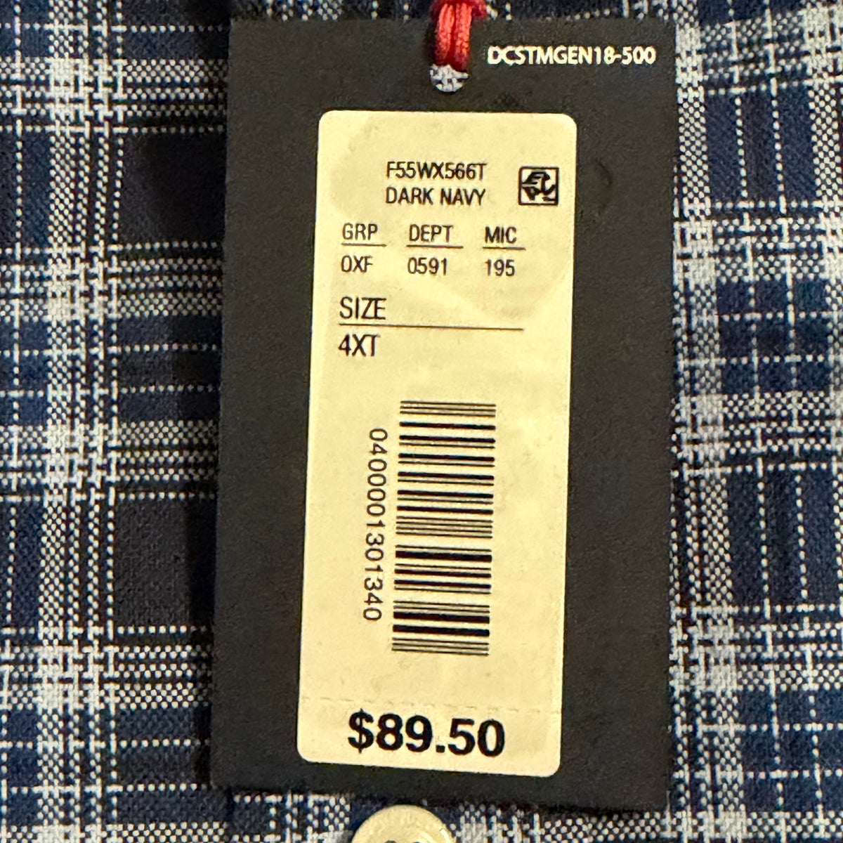 Daniel Cremieux Dress Shirt Men's 4XT Big & Tall Button-Down Stretch Plaid