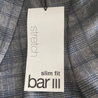 Bar III Sport Coat Men's 40 Long Slim Fit Stretch Fabric Grey Check
