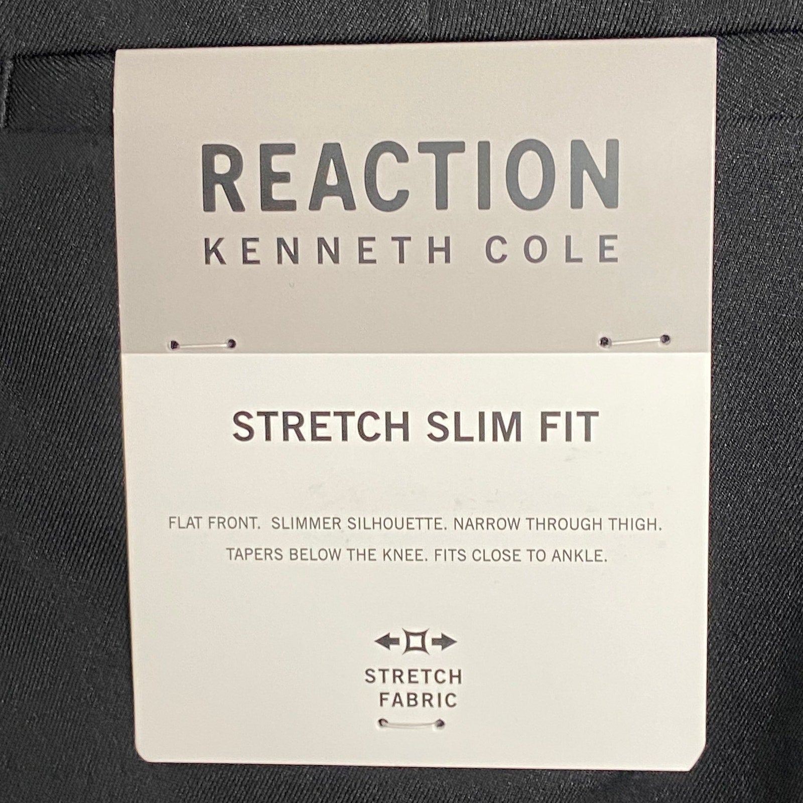 Kenneth Cole Dress Pant Men's 34x30 Slim Fit Stretch Gabardine Solid Black