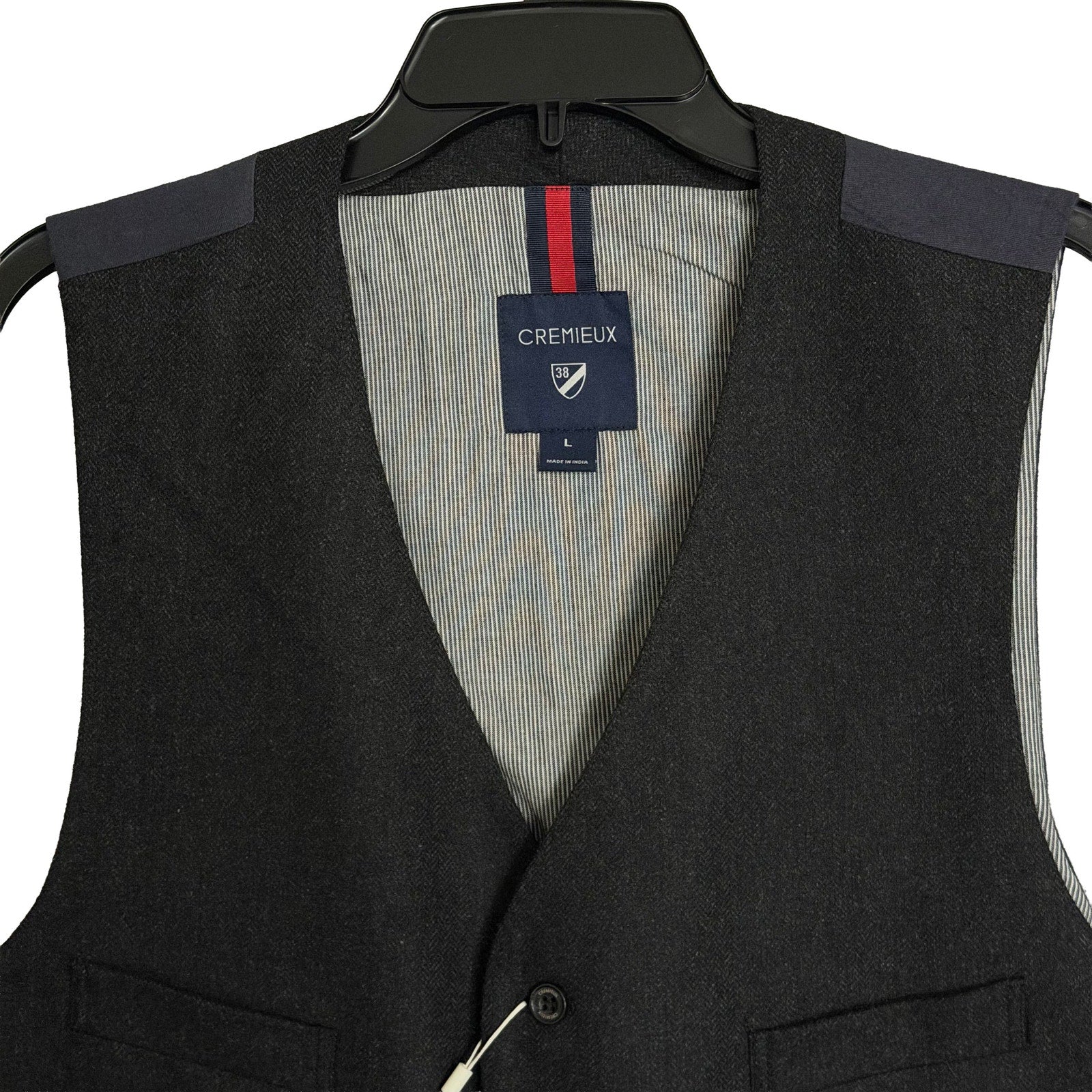 Daniel Cremieux Suit Vest Men's Large Italian Fabric Wool Blend Charcoal