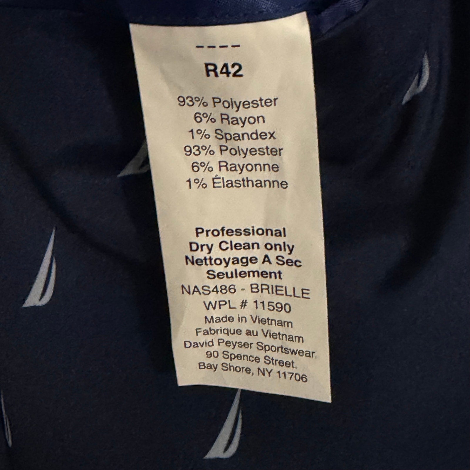 Nautica Sport Coat Men's 42 Regular Modern Fit Active Stretch Lt Blue