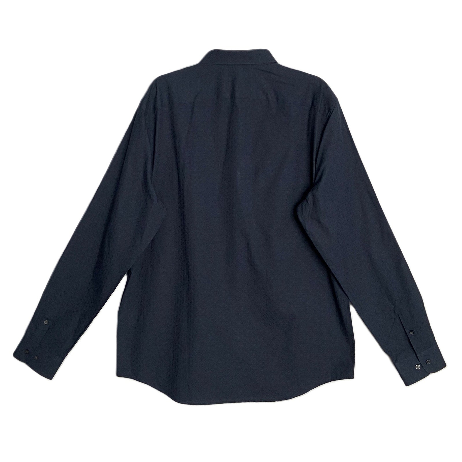 Perry Ellis Dress Shirt Men's XLT Big & Tall Cotton Long Sleeve Dk Sapphire