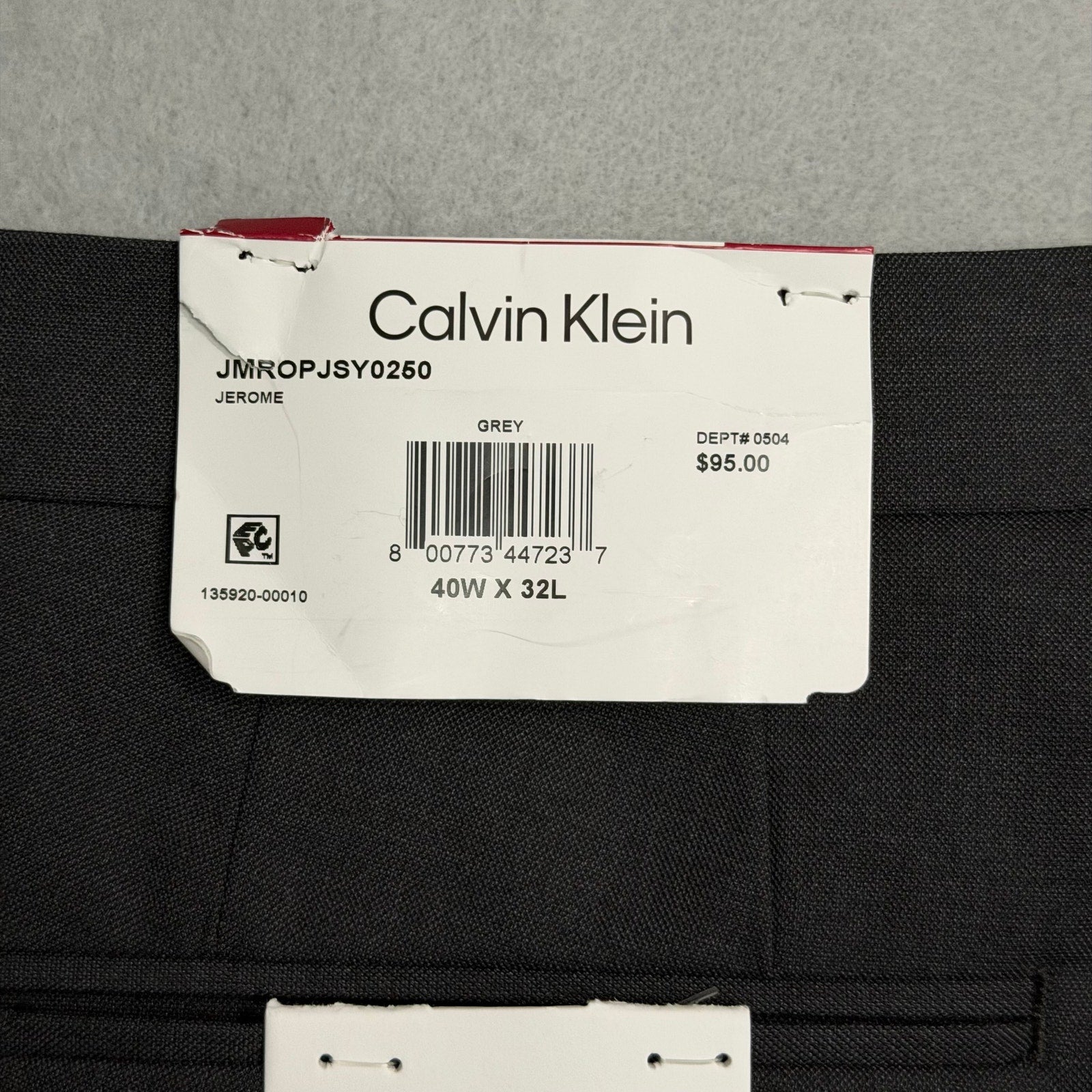 Calvin Klein Dress Pants Men's 40"x32" Slim Fit Stretch Jerome Grey