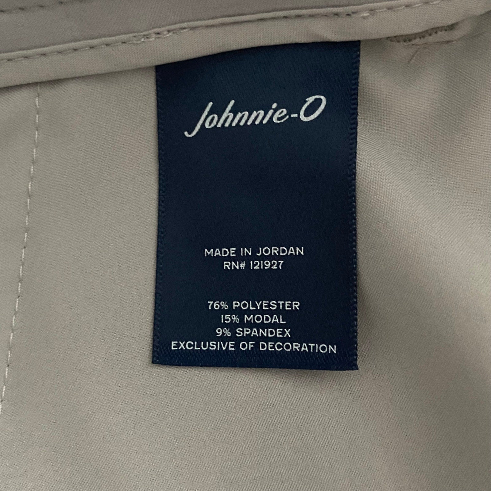 Johnnie-O Mulligan Shorts Men's 48W Big & Tall 9" Inseam Stretch Light Gray