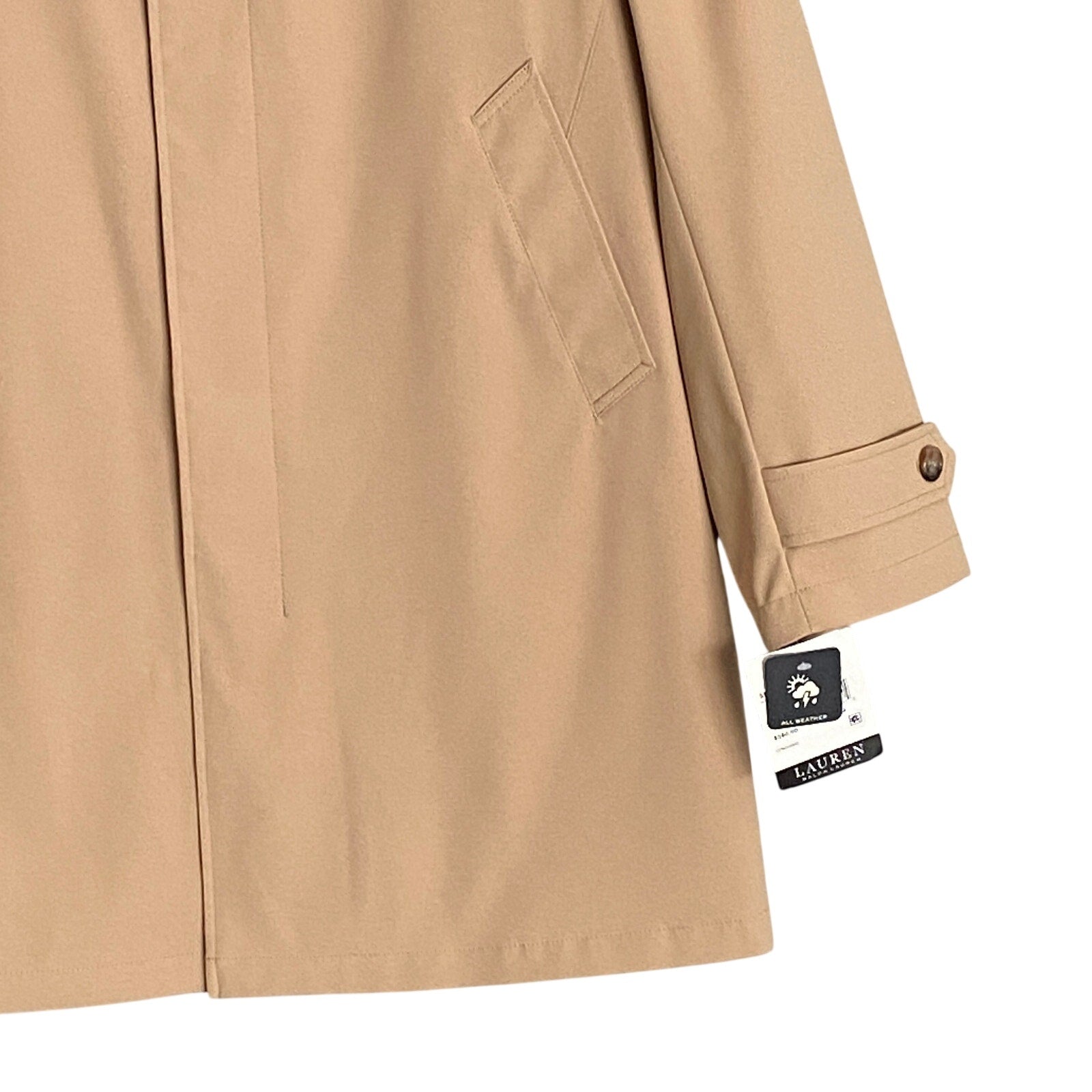 Lauren Ralph Lauren Coat Men's 44R All-Weather Coat Stanza Solid Khaki