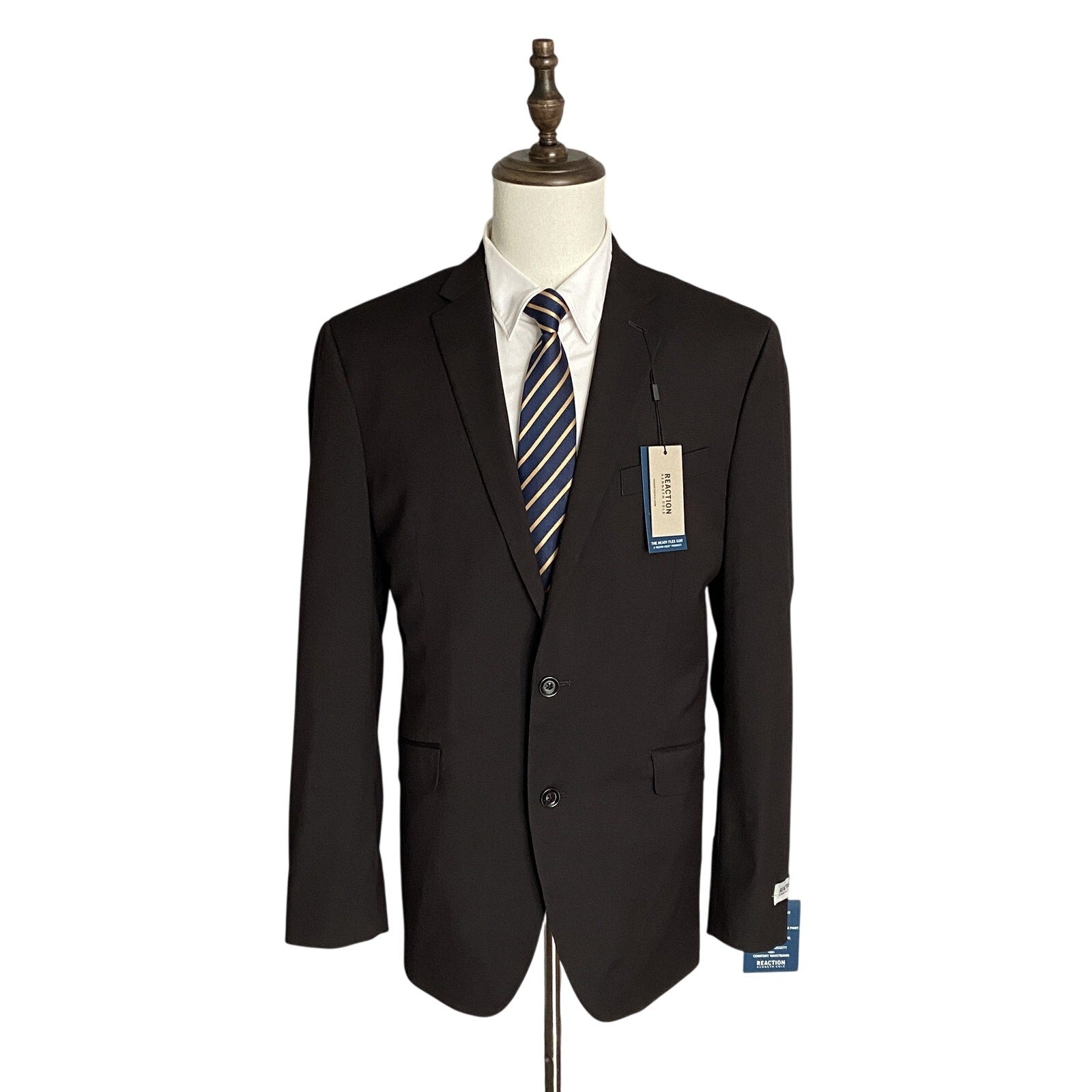 Kenneth Cole Suit Jacket Men's 42 Long Reaction Stretch Cork Navy/Red