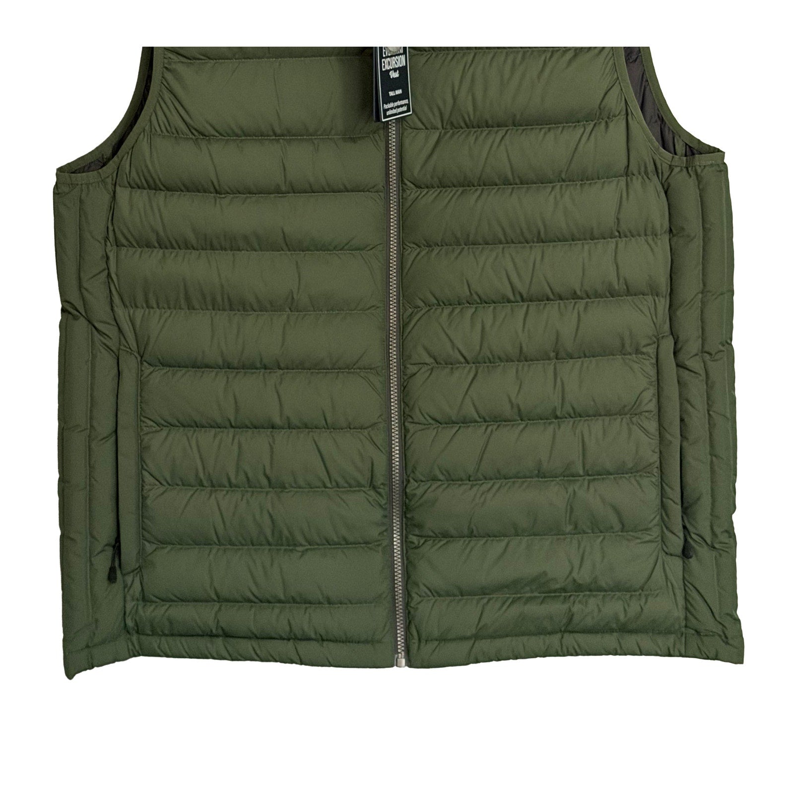 Roundtree & Yorke Down Vest Men's XLT Full Zip Packable Pockets Hunter Green