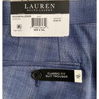 Ralph Lauren Dress Pant Men's 36x32 Ultraflex Trouser Classic Fit Blue Plaid