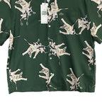 Lacoste Camp Shirt Men's Medium Relaxed Fit Short Sleeve Rene Lacoste Print