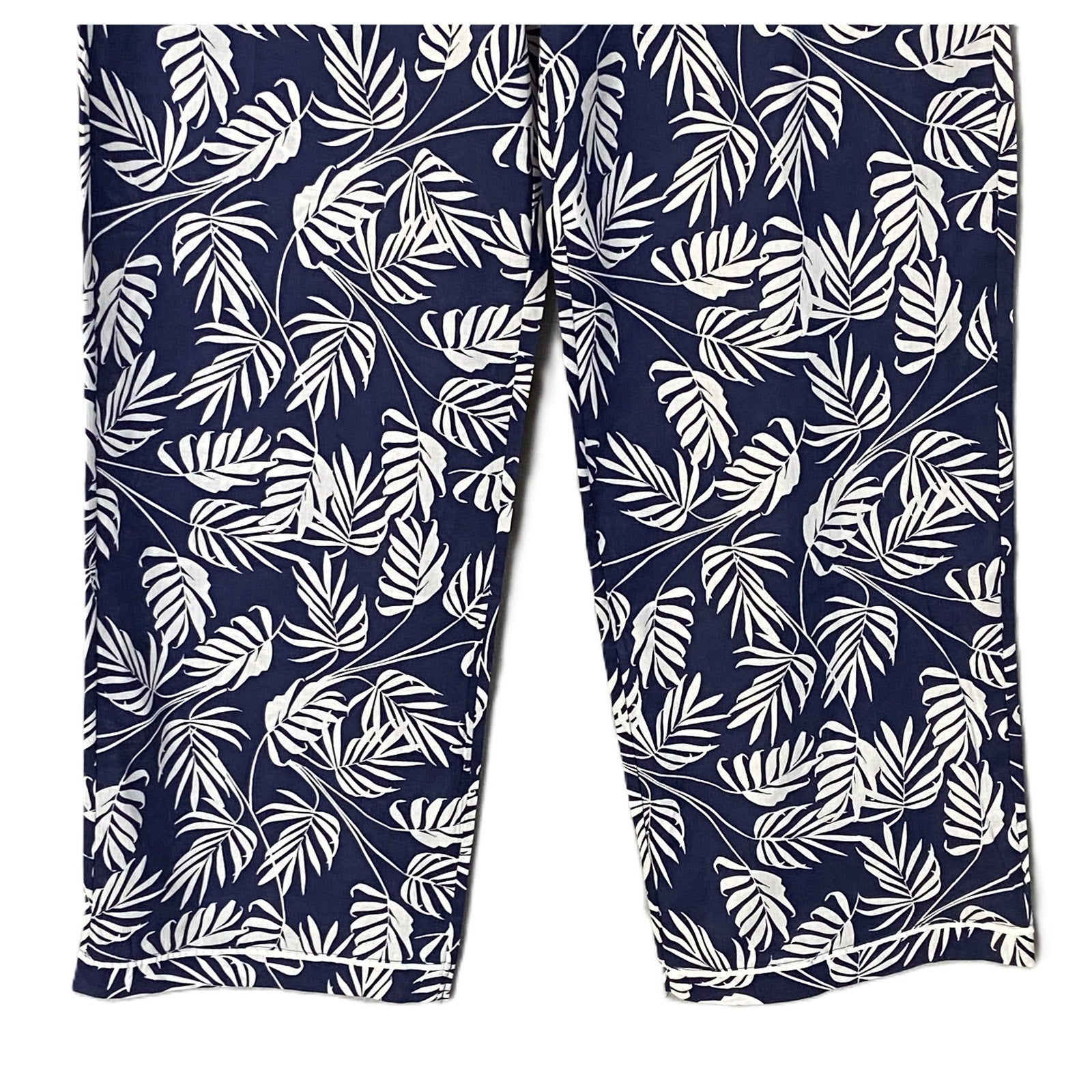 Ted Baker Sleep Pant Men's Small Woven Cotton Drawstring Pockets Blue Floral