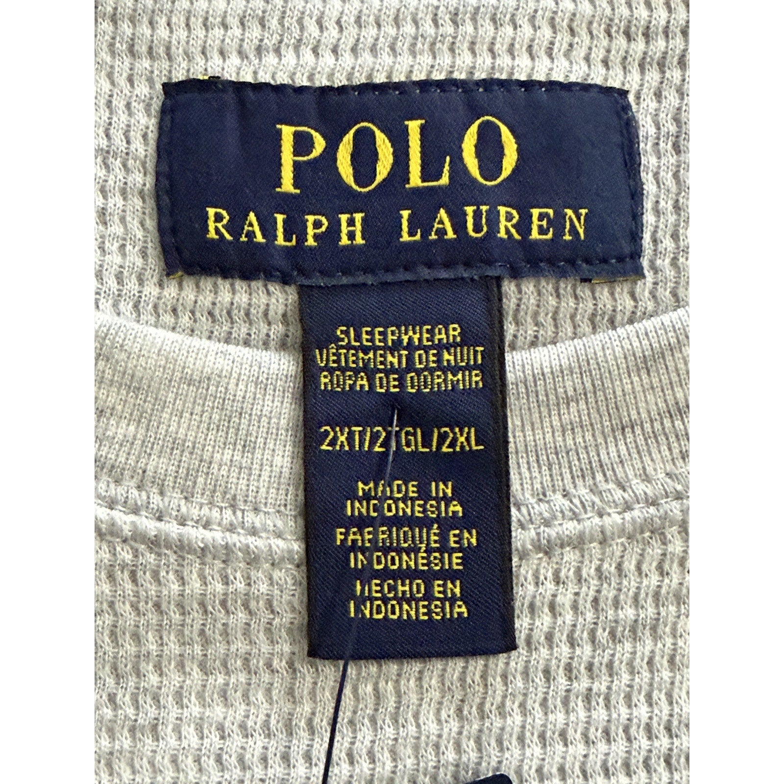 Polo Ralph Lauren Sleepwear Men's 2XT Crew Neck Long Sleeve Knit Shirt Grey