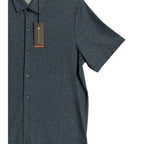 Travis Mathew Shirt Men's Small Lightweight Button-Up Stretch Blue Geo