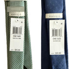 Perry Ellis Portfolio Ties Lot of 2 Men's Green Bartolle Mini & Navy Raynor Geo