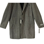 Michael Kors Overcoat Men's 46R Pike Slim Fit Coat Wool Black White Herringbone