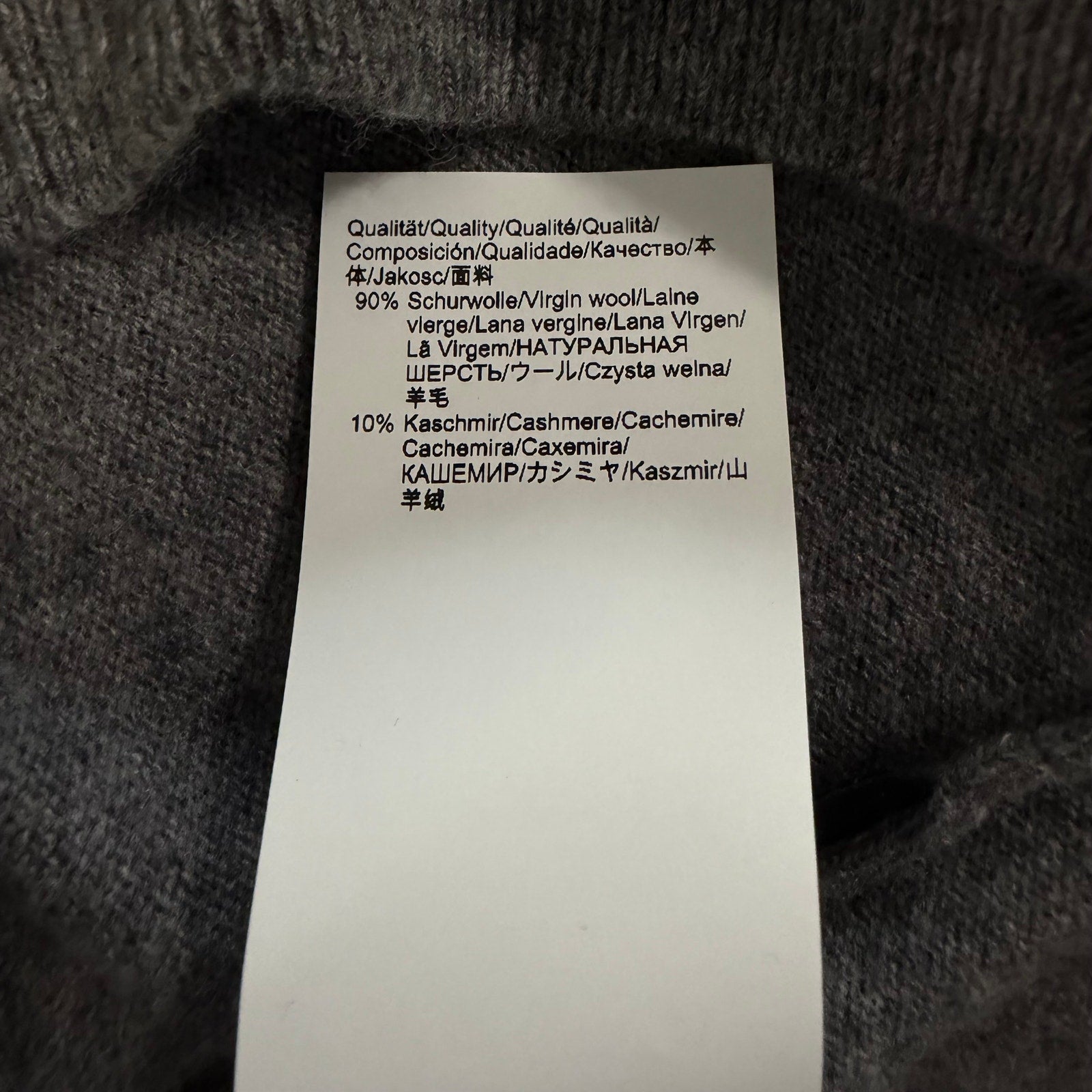 Boss H-Hemario Quarter Zip Sweater Men's 4XT Big & Tall Wool Cashmere Gray