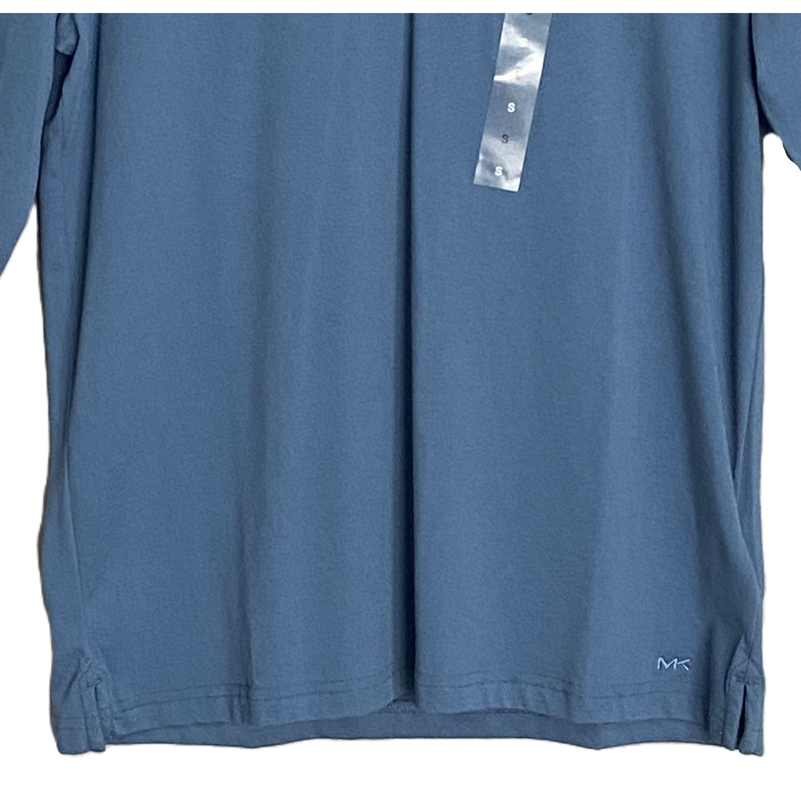 Michael Kors Polo Hoodie Shirt Men's Small Pima Cotton Stretch Ocean Blue