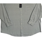 Daniel Cremieux Oxford Shirt Men's 4XB Big & Tall Button-Down Stretch Stone Blue Gingham