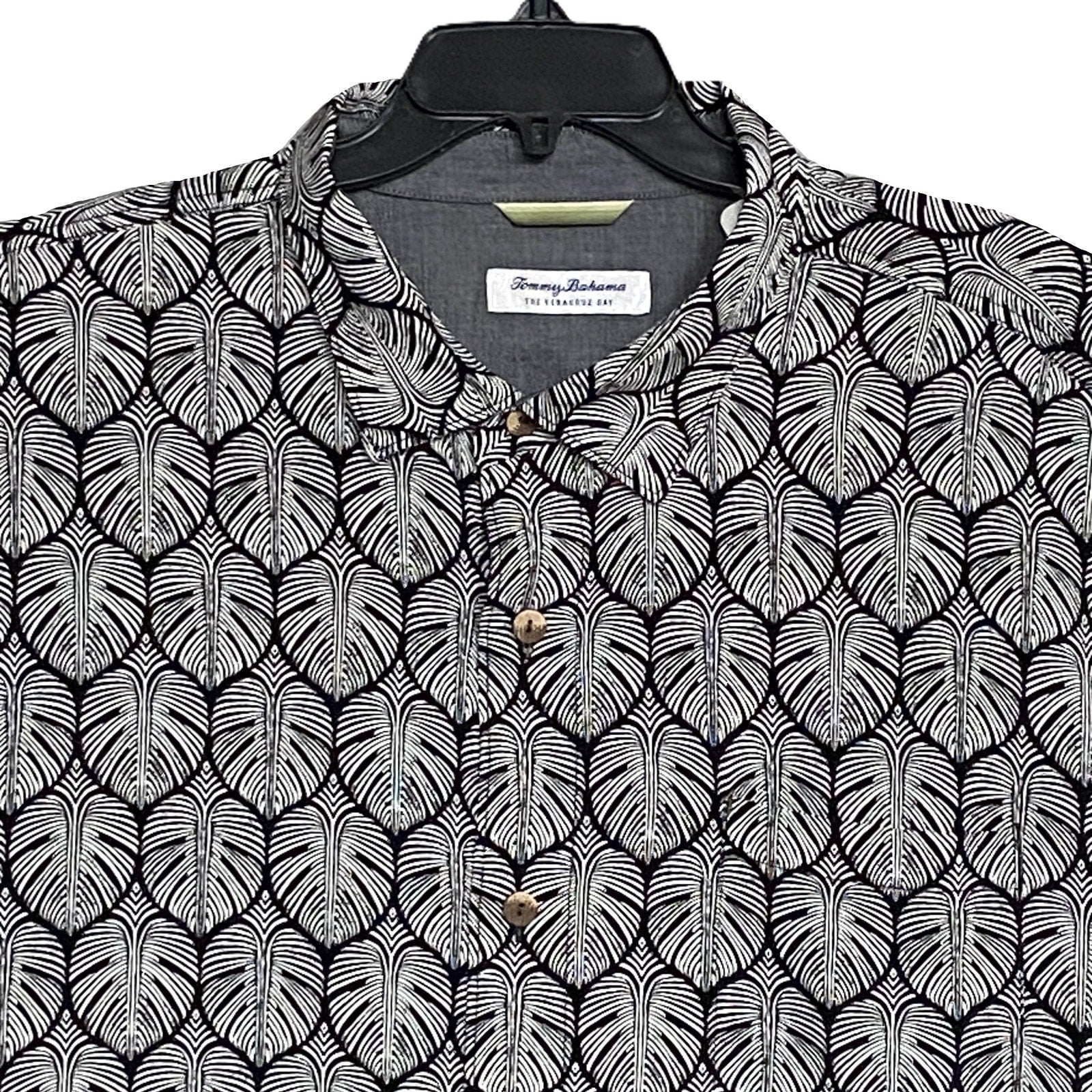 Tommy Bahama Shirt "The Veracruz Cay" Men's 3XLT Big & Tall Short Slv Black NEW