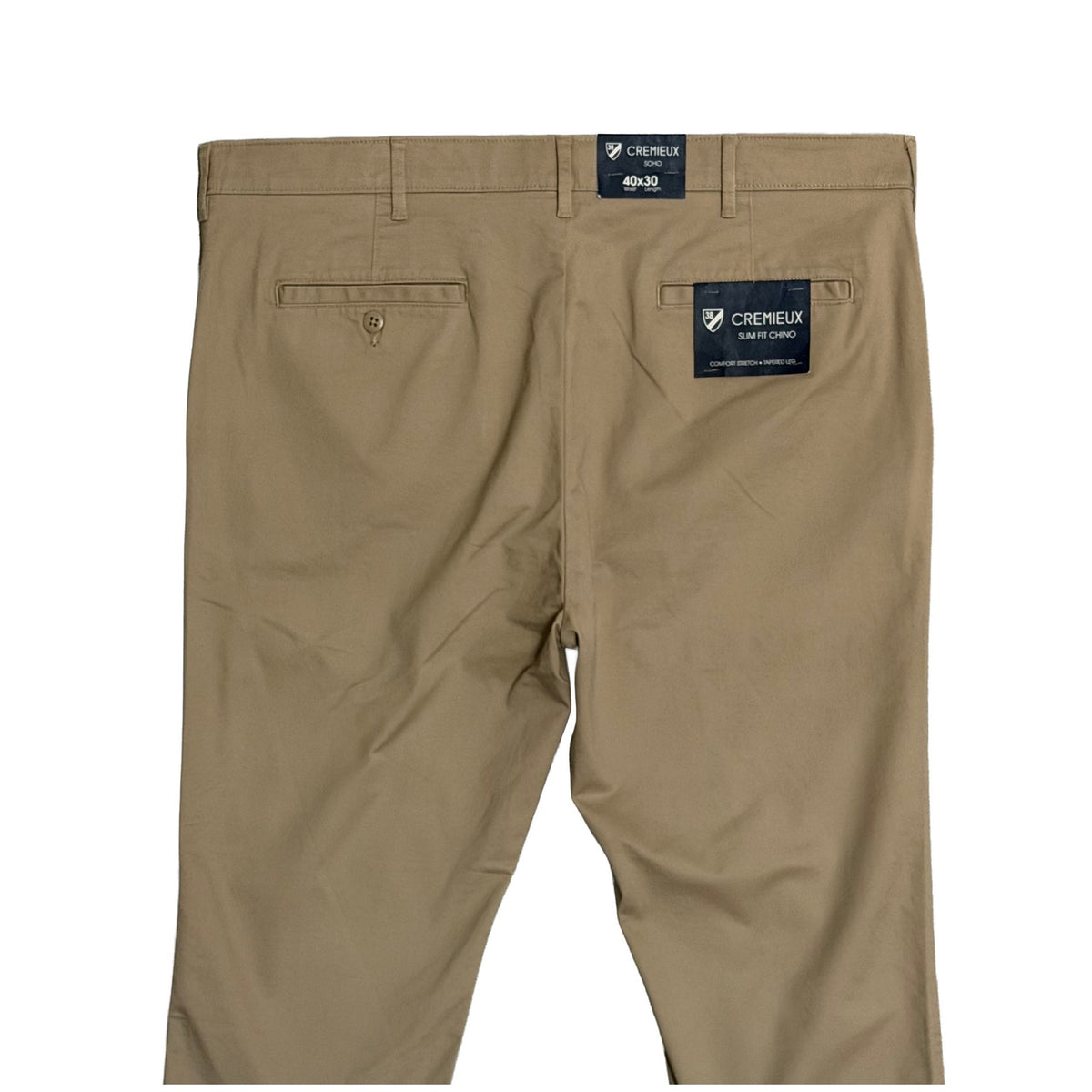 Daniel Cremieux Slim Fit Chino Men's 40"x30" Stretch Tapered Leg Khaki