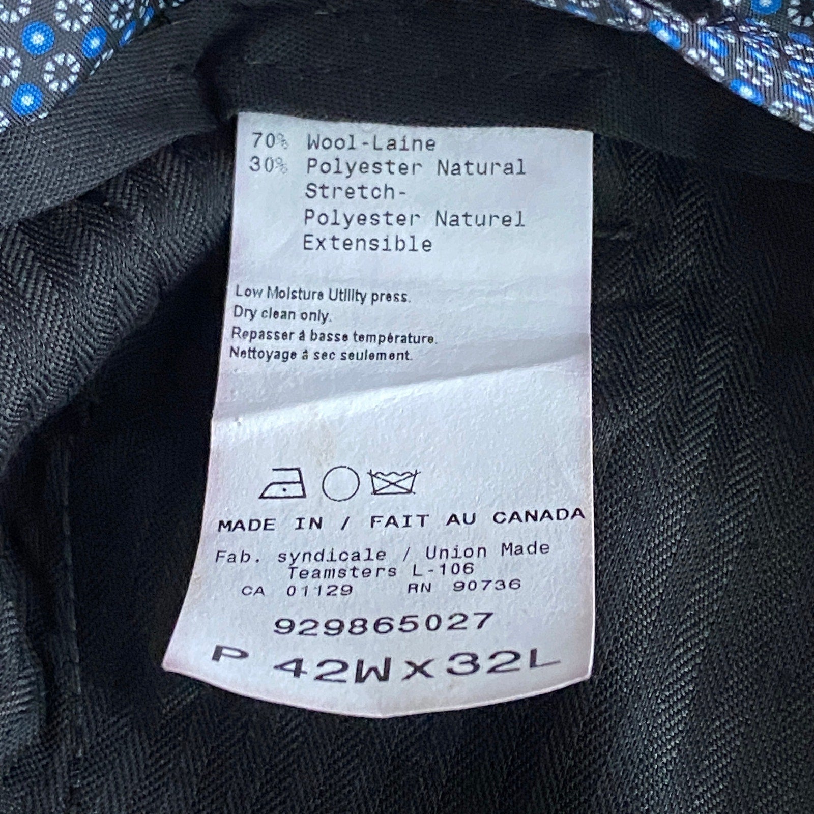 Lauren Ralph Lauren Men's 42x32 Suit Pant Classic Fit Stretch Black