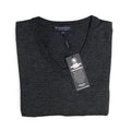 Hart Schaffner Marx Sweater Men's 3XB Big & Tall V-Neck Merino Wool Charcoal