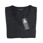 Hart Schaffner Marx Sweater Men's 3XB Big & Tall V-Neck Merino Wool Charcoal