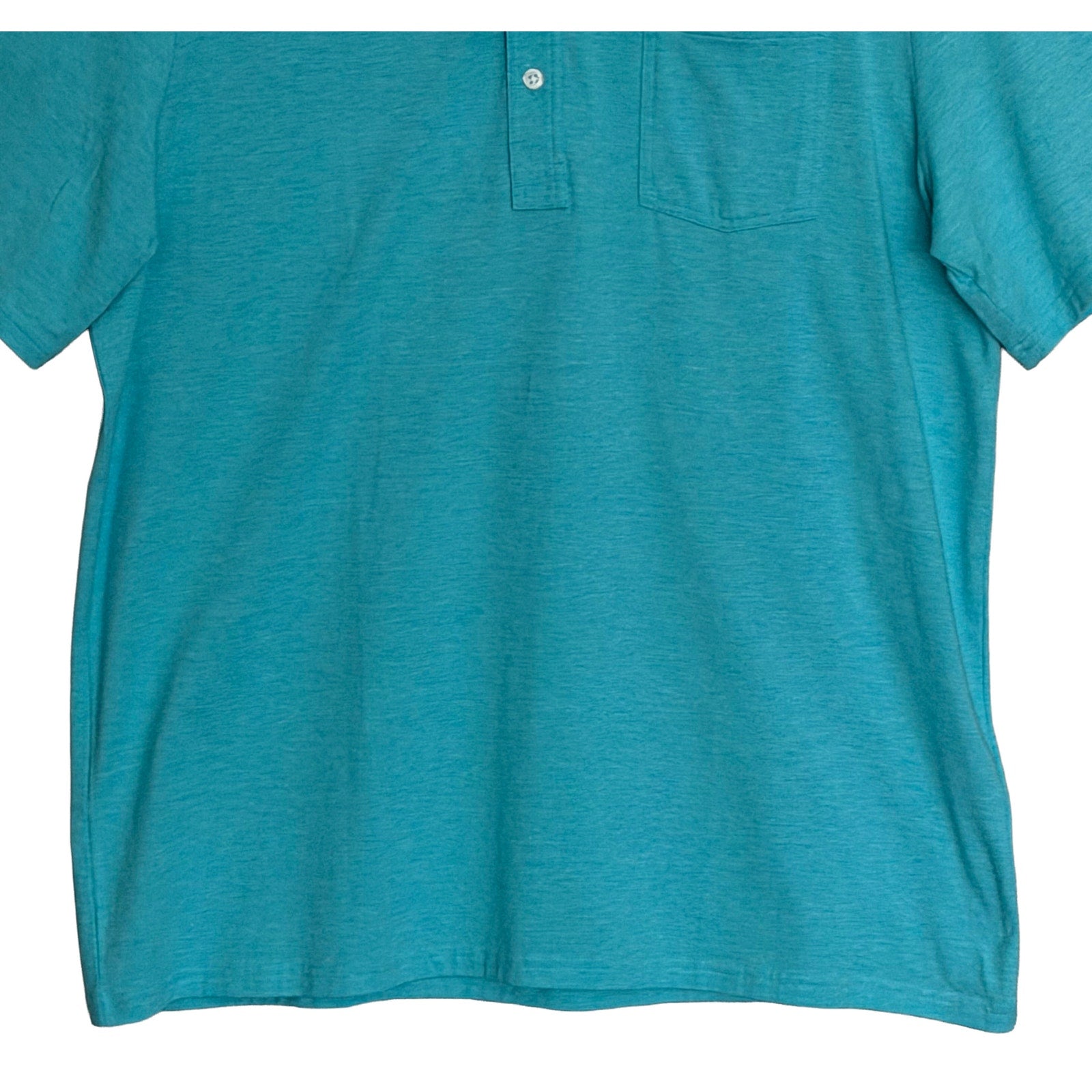 Criquet Men's XL Pocket Polo Shirt Pima Cotton Stretch Teal Mirco